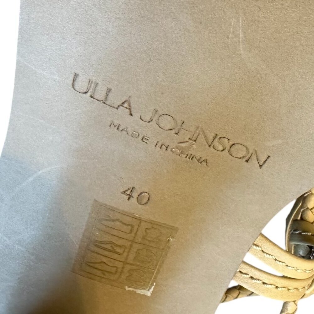 Ulla Johnson Cora High Heel Ankle Strap Sandals Seashell Leather Size 40 9.5 - Picture 15 of 15